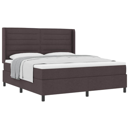 Letto a molle con materasso Marrone Scuro 200 x 180 cm Tessuto