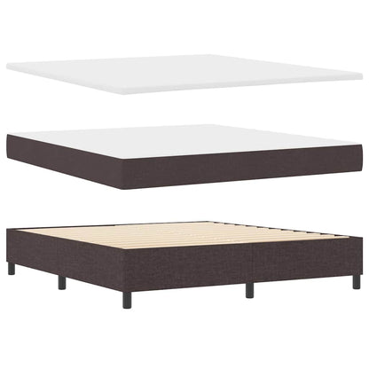 Letto a molle con materasso Marrone Scuro 200 x 180 cm Tessuto