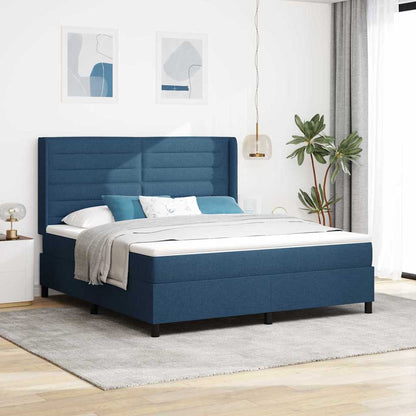 Letto a molle con materasso Blu 200 x 180 cm Tessuto