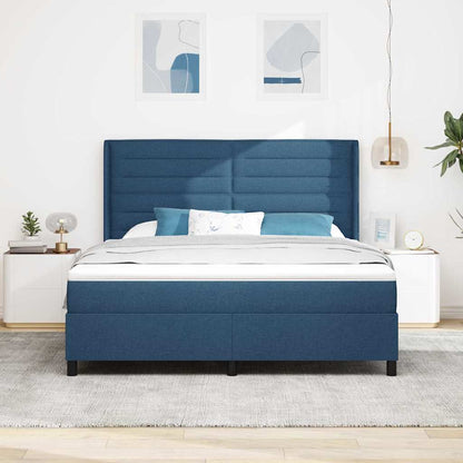 Letto a molle con materasso Blu 200 x 180 cm Tessuto