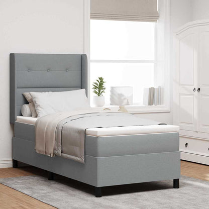 Letto a molle con materasso Grigio chiaro 200 x 80 cm Tessuto