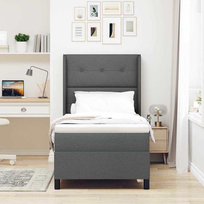 Letto a molle con materasso Grigio scuro 200 x 80 cm Tessuto