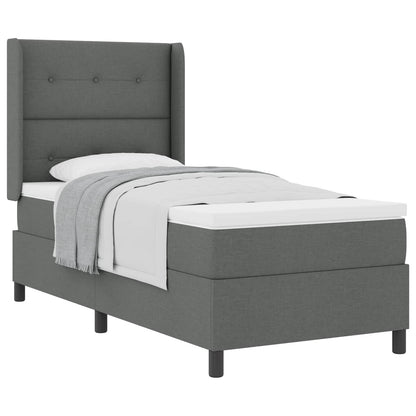 Letto a molle con materasso Grigio scuro 200 x 80 cm Tessuto