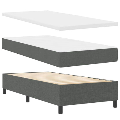 Letto a molle con materasso Grigio scuro 200 x 80 cm Tessuto