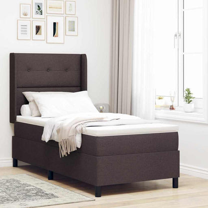 Letto a molle con materasso Marrone Scuro 200 x 80 cm Tessuto