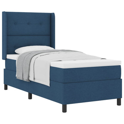 Letto a molle con materasso Blu 200 x 100 cm Tessuto