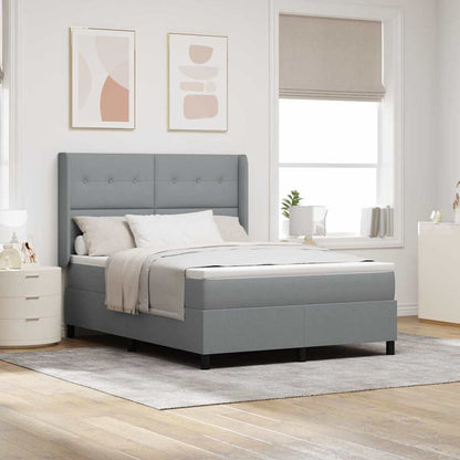 Letto a molle con materasso Grigio chiaro 190 x 140 cm Tessuto