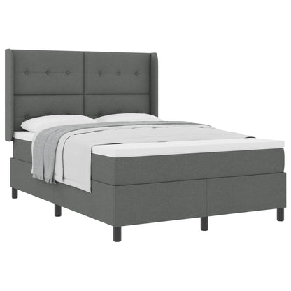 Letto a molle con materasso Grigio scuro 190 x 140 cm Tessuto