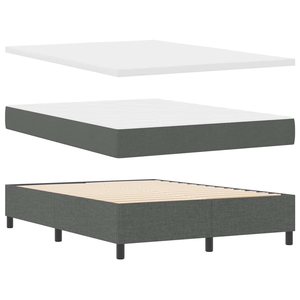 Letto a molle con materasso Grigio scuro 190 x 140 cm Tessuto