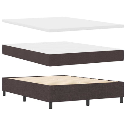 Letto a molle con materasso Marrone Scuro 190 x 140 cm Tessuto