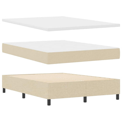 Letto a molle con materasso Crema 190 x 140 cm Tessuto