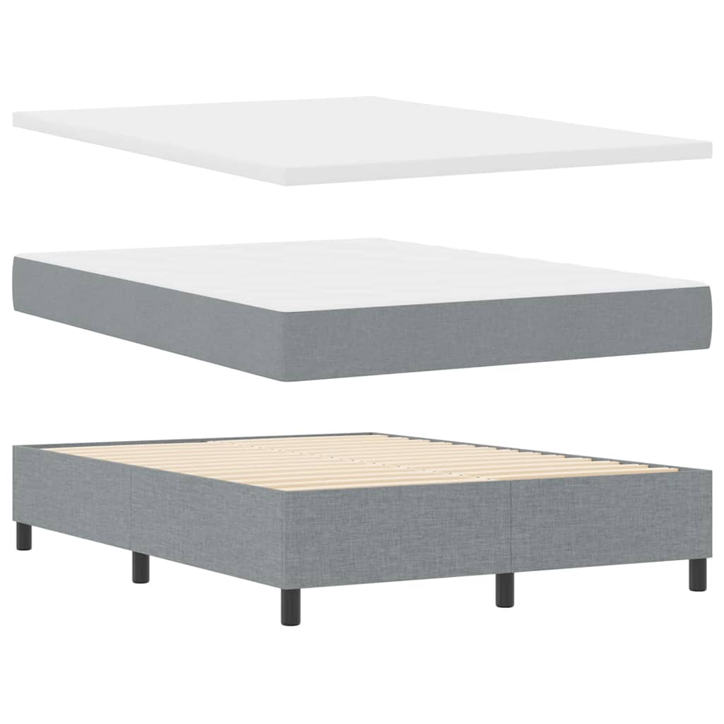 Letto a molle con materasso Grigio chiaro 200 x 140 cm Tessuto