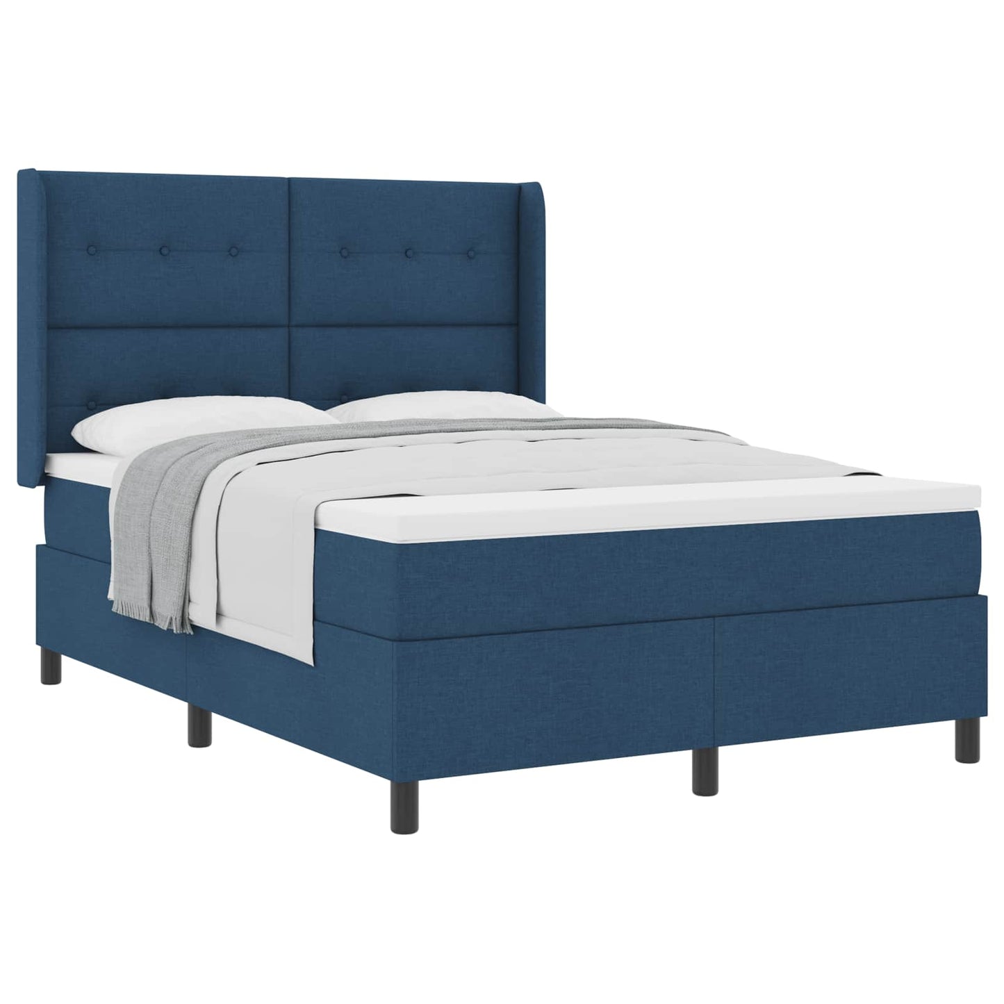 Letto a molle con materasso Blu 200 x 140 cm Tessuto