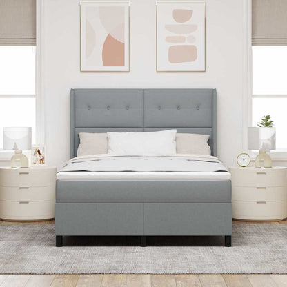 Letto a molle con materasso Grigio chiaro 200 x 160 cm Tessuto