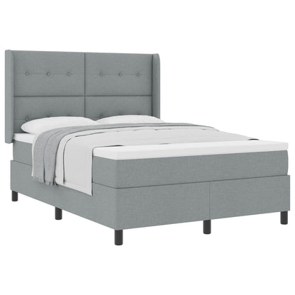 Letto a molle con materasso Grigio chiaro 200 x 160 cm Tessuto