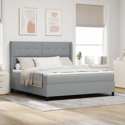 Letto a molle con materasso Grigio chiaro 200 x 180 cm Tessuto