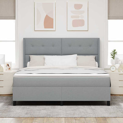 Letto a molle con materasso Grigio chiaro 200 x 180 cm Tessuto