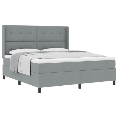 Letto a molle con materasso Grigio chiaro 200 x 180 cm Tessuto