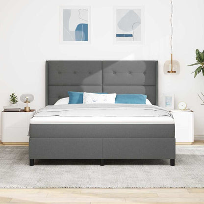 Letto a molle con materasso Grigio scuro 200 x 180 cm Tessuto
