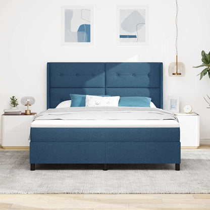 Letto a molle con materasso Blu 200 x 180 cm Tessuto