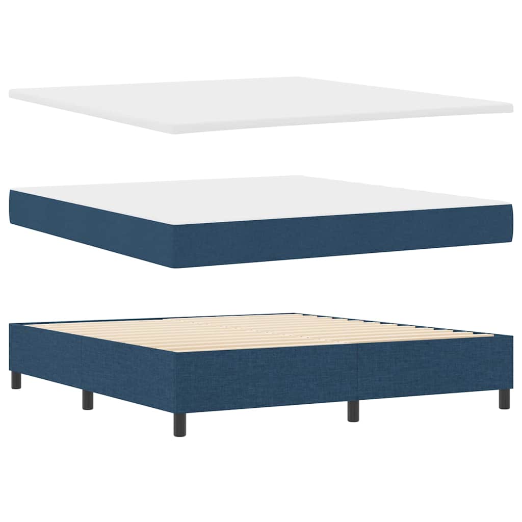 Letto a molle con materasso Blu 200 x 180 cm Tessuto
