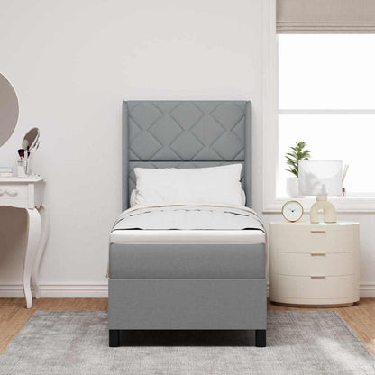 Letto a molle con materasso Grigio chiaro 200 x 80 cm Tessuto