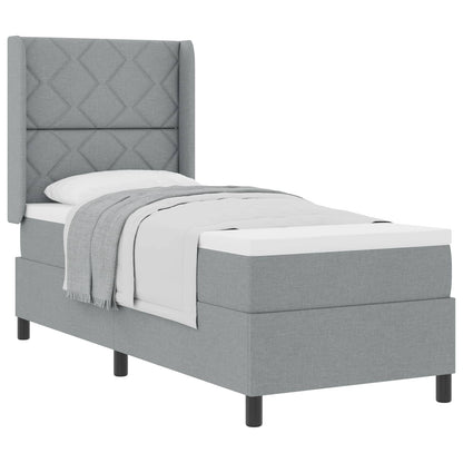 Letto a molle con materasso Grigio chiaro 200 x 80 cm Tessuto