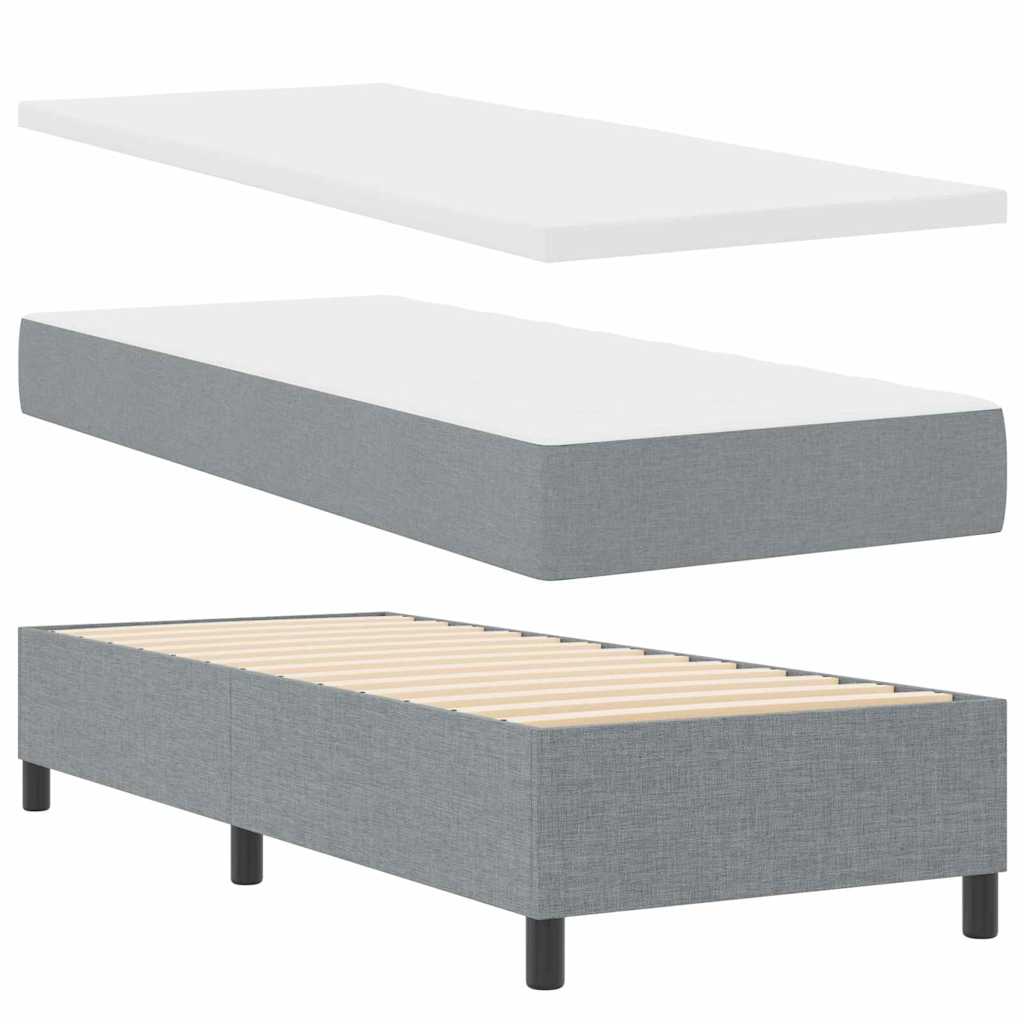 Letto a molle con materasso Grigio chiaro 200 x 80 cm Tessuto