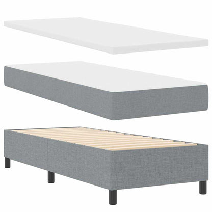 Letto a molle con materasso Grigio chiaro 200 x 80 cm Tessuto