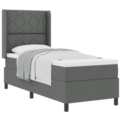 Letto a molle con materasso Grigio scuro 200 x 80 cm Tessuto