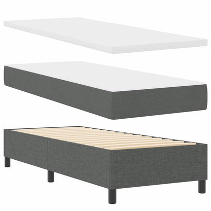 Letto a molle con materasso Grigio scuro 200 x 80 cm Tessuto
