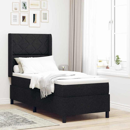 Letto a molle con materasso Nero 200 x 80 cm Tessuto