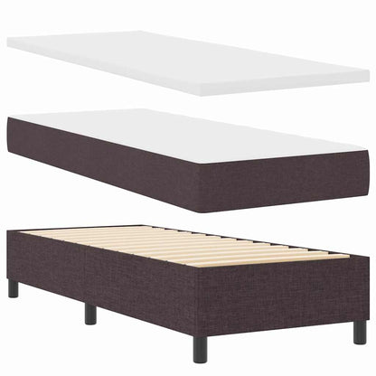 Letto a molle con materasso Marrone Scuro 200 x 80 cm Tessuto