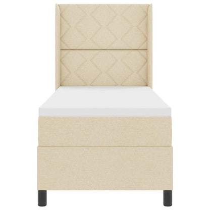 Letto a molle con materasso Crema 200 x 80 cm Tessuto