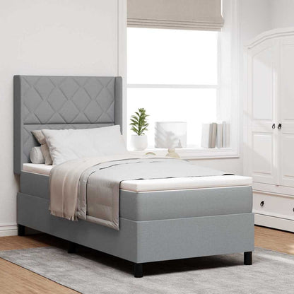 Letto a molle con materasso Grigio chiaro 200 x 100 cm Tessuto