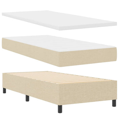 Letto a molle con materasso Crema 200 x 100 cm Tessuto