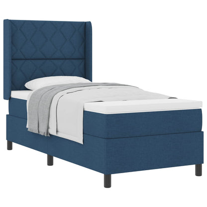 Letto a molle con materasso Blu 200 x 100 cm Tessuto