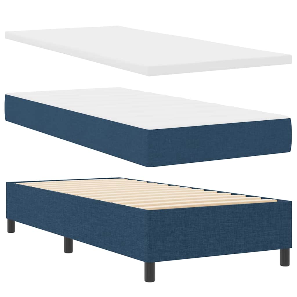 Letto a molle con materasso Blu 200 x 100 cm Tessuto