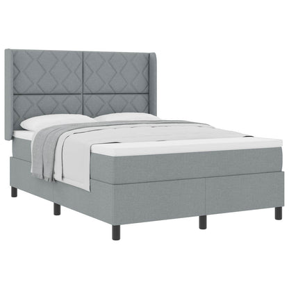 Letto a molle con materasso Grigio chiaro 200 x 160 cm Tessuto