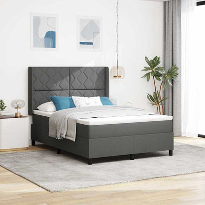 Letto a molle con materasso Grigio scuro 200 x 160 cm Tessuto