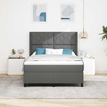 Letto a molle con materasso Grigio scuro 200 x 160 cm Tessuto