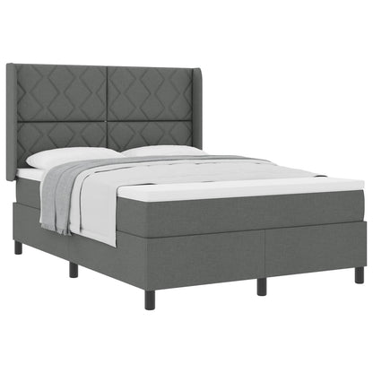 Letto a molle con materasso Grigio scuro 200 x 160 cm Tessuto