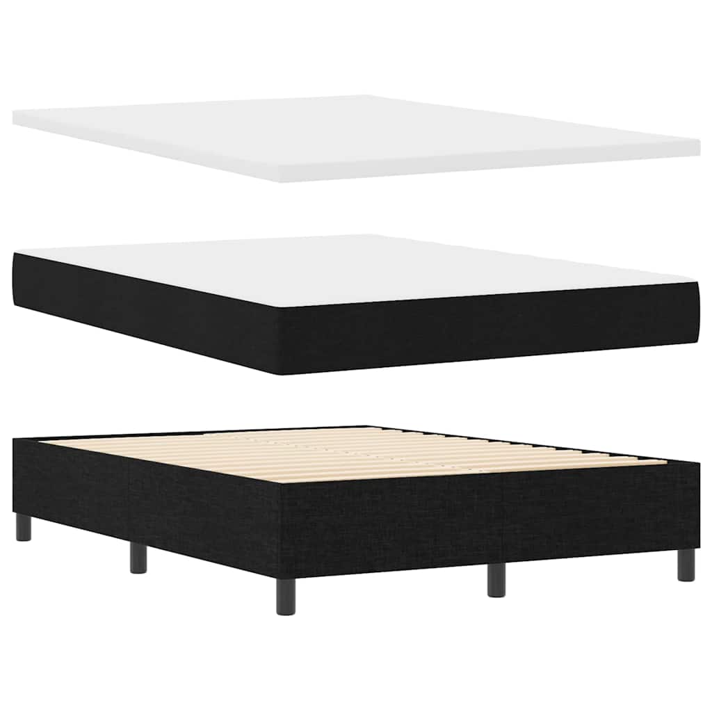 Letto a molle con materasso Nero 200 x 160 cm Tessuto