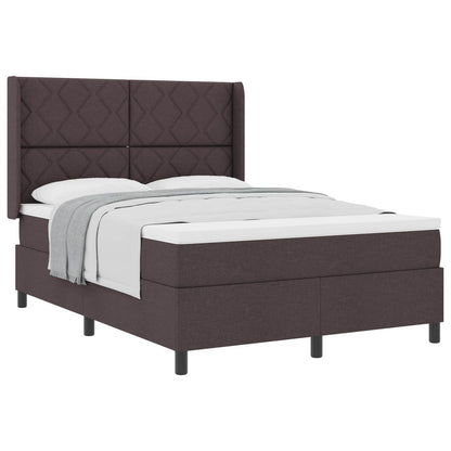 Letto a molle con materasso Marrone Scuro 200 x 160 cm Tessuto