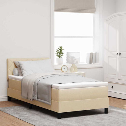 Letto a molle con materasso con led Crema 100 x 200 cm Tessuto