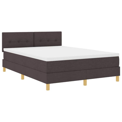 Letto a Sorgente LED con led Marrone Scuro 140 x 190 cm Tessuto