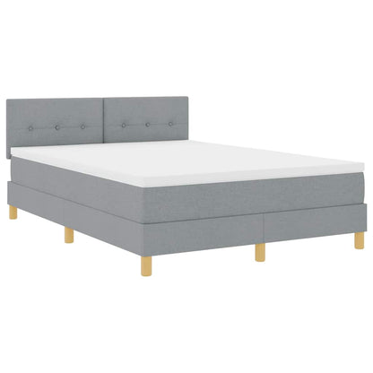 Letto a Sorgente LED con led Grigio chiaro 140 x 200 cm Tessuto