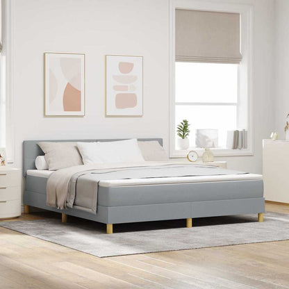 Letto a Sorgente LED con led Grigio chiaro 180 x 200 cm Tessuto