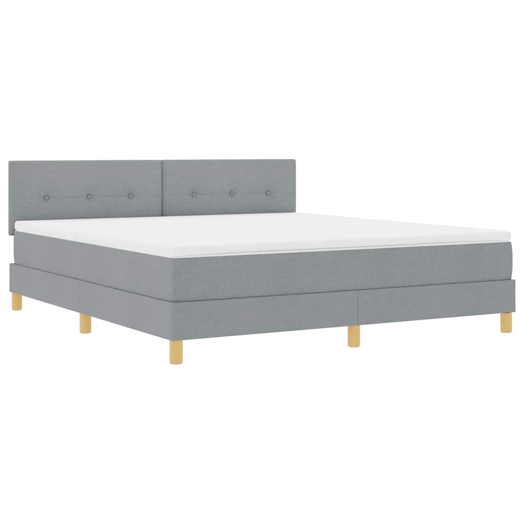 Letto a Sorgente LED con led Grigio chiaro 180 x 200 cm Tessuto