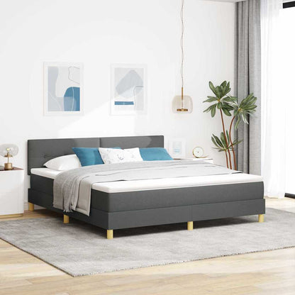 Letto a Sorgente LED con led Grigio scuro 180 x 200 cm Tessuto